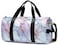 Sport Gym Duffle Travel Bag for Men Women Weekender Overnight Tote with Shoe Compartment, Wet Pocket (S-Marble 5)