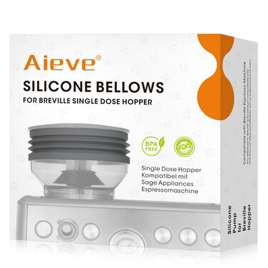 AIEVE Silicone Bellow Compatible for Breville Barista Express, Single Dose Hopper for Breville Espresso Machine,Gray