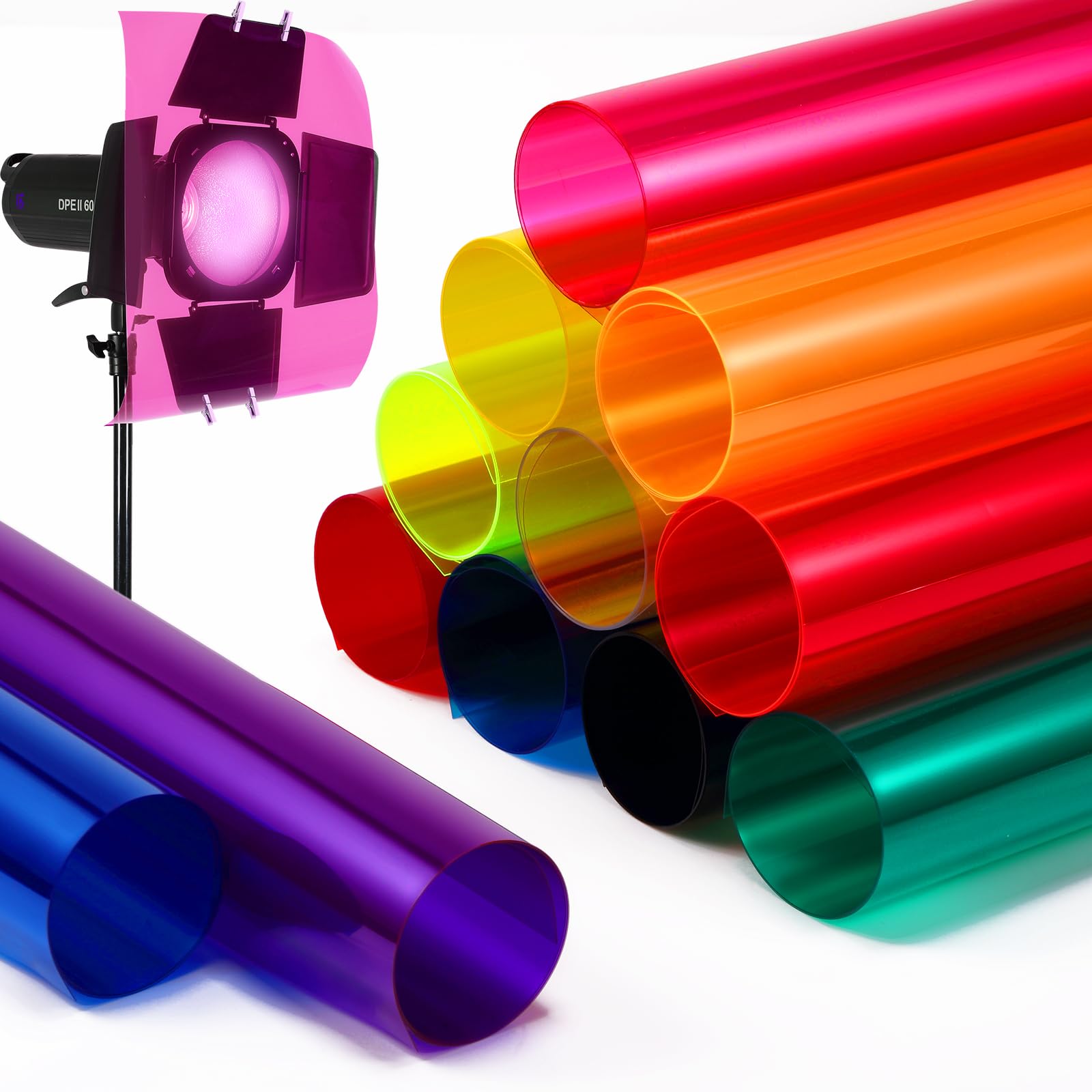 Barydat Barydat 12 Pcs Colored Gel Light Filter
