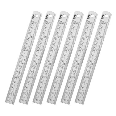 ZZTX Ruler Metal Straight Edge Ruler Stainless Steel Ruler 6 Inch Ruler Set Rulers Bulk 6 Pack