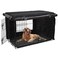 HONEST OUTFITTERS Dog Crate Cover 36 Inch Kennel for Medium Dog, Heavy Duty Oxford Fabric,with Double Door, Pockets and Mesh Window (37L x 24W x 25H,Black)