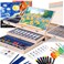 Art Set 85 Piece with Built-in Wooden Easel, 2 Drawing Pad, Art Supplies in Portable Wooden Case-Painting &amp; Drawing Set Professional Art Kit