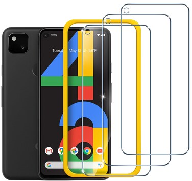 ivoler [6 Pack] [4 Pack] Tempered Screen Protector for Pixel 4a 4G with [2 Pack] Camera Lens Protector Tempered Glass with [Alignment Frame Easy Installation],HD Clear Anti-Scratch Film,5.8 inch