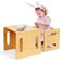 Kids Table and Chair Set, Montessori Weaning Table and Chair,Natural Bamboo Small Desk Chair,Toddler Activity Table and Chair Set for 1-3 Year Old Kids Dinner,Reading,Playing Toys, CPC Certified