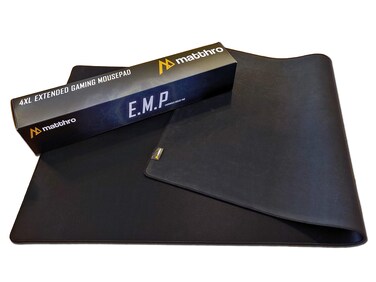 Matthro 4XL EMP Full Desk Gaming Mouse Pad (54"x24"x0.16"), Huge Oversize Giant Mouse Pad, Extended Black Smooth Fabric Cloth with Stitched Edges