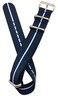 NewLife 20mm Navy Blue/Blue/White Watchband   Vintage, Military Style Watchstrap Nylon Fabric Replacement Wrist Band that brings to Any Watch (For Men and Women)