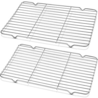 Decymis Cooling Rack and Baking Rack with Stainless Steel, 2 - Pack 10 x 15 Inches Heavy Duty Cooling Racks for Cooking and Baking, Sturdy Cookie Cooling Rack, Easy to Clean Oven &amp; Dishwasher Safe