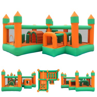 Inflatable Bounce House Kids Obstacle Bouncy Castle for Outdoor Indoor
