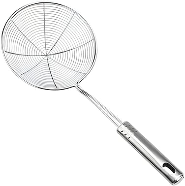 Versatile Stainless Steel Spider Strainer/Skimmer/Ladle for Cooking and Frying, Chirano Kitchen Gadgets Wire Strainer Pasta Strainer Spoon (6 Inch)