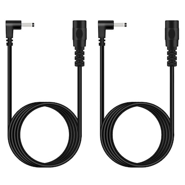 Fancasee (2 Pack 6 ft 3.5mm x 1.35mm DC Power Extension Cable 90 Degree Right Angle Male to Female Plug Jack Extension Cord for IP Camera CCTV Security Camera Surveillance LED