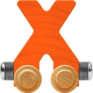 Maple Landmark NameTrains Bright Letter Car X - Made in USA (Orange)