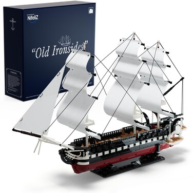 Nifeliz Old Ironsides, Collectible Navy Ship Building Set for Adults, Build and Display This Replica of an Iconic USS Frigate, Gift Ideal for Sailing Ships Enthusiasts (1603 PCS, NF10239)