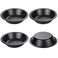 Webake Mini Pie Pans 5 Inch Pie Tins, 4 Pack Nonstick Round Bread and Meat Bakeware for Oven and Instant Pot Baking - Black