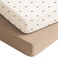 Konssy Muslin Crib Sheets for Boys Girls, Soft Cotton Neutral Baby Crib Sheets for Standard Crib Mattress (52"x28"), Breathable Baby Mattress Sheets 2 Pack (Camel, Sun)