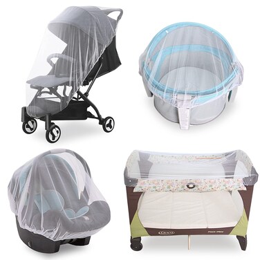 Baby Mosquito Net for Stroller, Reusable Bug Net for Stroller, Bassinets, Cradles, Playards, Pack N Plays and Portable Mini Crib, Portable &amp; Durable Baby Insect Netting