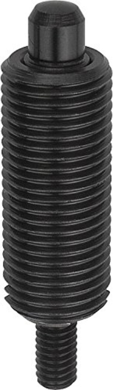 Kipp 03096-11105AL Stainless Steel Indexing Plungers Without Collar, Threaded Pin, 1 Size, J Style, Locking Pin Not Hardened, Inch, 3/8-24 Thread, 37 mm Length