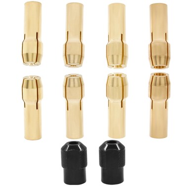 Zorveiio 10 Pcs Brass Rotary Collet Set Quickly Changed Clamping Nut Collet Nut Kit for Rotary Tools