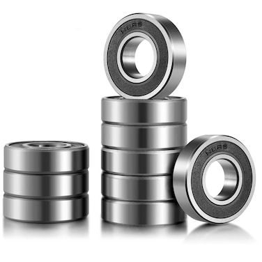 Donepart 1/2 inch Bearings, 1/2 x1-1/8 x5/16 inch R8-2RS Double Rubber Sealed Roller Bearings, ABEC3 Precision for Electric Motor, Wheels, Home Appliances, Garden Machinery (10 Pack)