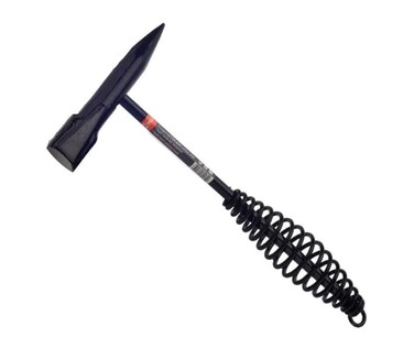 Edward Tools Welding Chipping Hammer - Heavy Duty 17 oz Slag Hammer with Chisel Head and Slag Removal Tool - Coil Spring Handle for Buffer - Forged Fine Steel