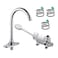 NUZAMAS Faucet Tap Step On The Faucets, Foot-Operated Commercial Sink Mixer, Tap Laboratory Hospital Wash Basin Water Taps with 3X 60cm Hoses