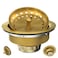 Kitchen Sink Drain Gold Sink Drain Strainer with Fixed Post 3-1/2 Inch Kitchen Drain Assembly with Strainer Basket and Drain Stopper for Standard Kitchen Sink Stainless Steel Brushed Gold
