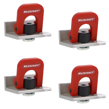Milescraft 4031 Cam Stops 4 Pack Quick Adjust T-Track Stops. Anodized, 1-9/16" Long with Cam Lever. Low Profile for Boards 3/4" or Thicker.