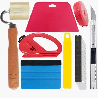 Wallpaper Smoothing Tools Kit for Wallpaper Paste Wallpaper Tools include Felt Seam Roller Squeegee Tape Measure, Craft Knife