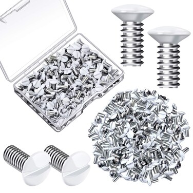 Hotop 120 Pcs Wall Switch Plate Screws 5/16 Inch Long 6-32 Thread Switch Cover Metal Panels Screws Oval Head Replacement Socket Screws Milling Slot Screws for Wall Light Switch Panels