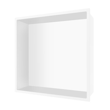 BATHFINESSE Shower Niche No Tile Needed, 12 x 12 White Shower Niche Insert Tile Ready, Recessed Shower Niche for Shower Wall Bathroom Storage Over Mount Installation