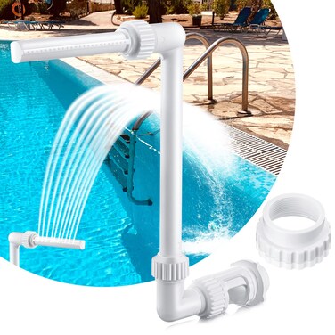 Pool Fountains for Above and Inground Pools Dual Spray Pool Waterfall Fountain Adjustable Waterfall Pool Sprinkler Fountain with Adapter Pool for Spa Relaxation Above Inground Pool(1 Head)