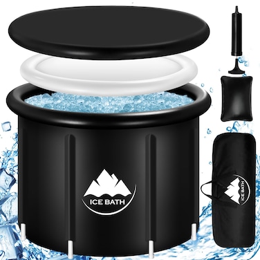 NVRGIUP Cold Plunge Tub, XL Large 116 Gal Ice Bath Tub For 2 Adults Athletes, Portable Cold Water Inflatable Plunge Pool With Cover, Multiple Layered, Carry Bag for Recovery &amp; Cold Water Therapy