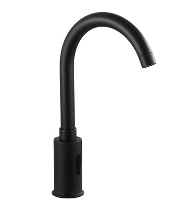 Automatic Faucet Black Touchless Kitchen Faucet Touch-Free Electric Automatic Infrared Sensor Touchfree Motion Faucet Bathroom Public Vessel Sink Faucet Kitchen Tap with Mixer Valve