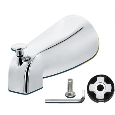 QLXAQLX Slip Fit Tub Spout with Pull-Up Diverter for 1/2 inch Copper Tube,5.3 INCHES in Length,Easy to Install (for 1/2" Copper Water Tube,Not Applicable to Threaded Pipes) (Chrome)