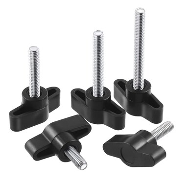 Rustark 20Pcs M6 x 20mm Thumb Screws Wing Knob Bolt Black Plastic Male Thread Clamping Screw Knob for Quick Remove or Replace Hand Tightening Knob