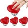 Bewudy 4 Pcs Toilet Button Pusher, Love Heart Shaped Toilet Tank Button Toilet Flush Button Pusher, Toilet Press Tool for Toilet Lid and Tank Toilet Flusher Top Push Button for Women Long Nail (Red)