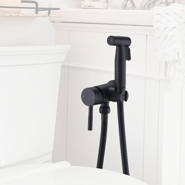 Chomely Warm Water Handheld Bidet Sprayer for Toilet, Mounted on Bathroom Vanity, Cloth Diaper Jet Sprayer Attachment for Feminine Wash, Muslim, Ducha para Toilet, Pet Shower, Matte Black