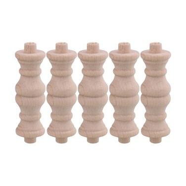 BQLZR Beech Unfinished Wood Craft Spindles Wooden Baluster 2.36 x 0.71 Inch Pack of 5