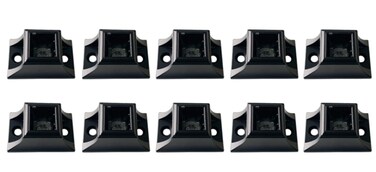 TOUCAN 1/2" Square Iron Baluster Flat Fix Shoes with Screws Satin Black (Pack of 10 pcs)