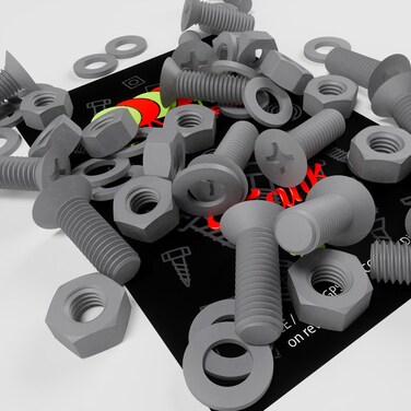 20 x Grey Countersunk Screws Polypropylene (PP) Plastic Nuts and Bolts, Washers, M8 x 20mm, Anti-Corrosion, Chemical Resistant, Gray, (5/16 x 25/32 in)