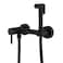 BARROCK Warm Water Bidet Sprayer for Toilet with Brass Hot and Cold Mixing Valve, Handheld Bidet Spray Attachment Set for Muslim Shower, Feminine Hygiene, Pets and Baby Diaper Wash Matte Black