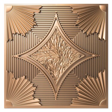 Art3d Drop Ceiling Tiles 24x24 in Bronze (12-Pack, 48 Sq.ft), 3D Wainscoting Panels Glue Up 2x2