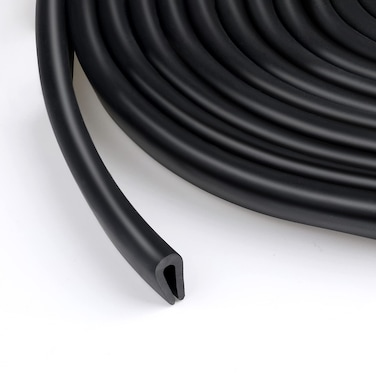Rubber U Channel Edge Trim, Door Edge Seal Strip, Rubber Edge Trim, Fits Edge up to 0.08 Inch (2mm) U Shape Weather Stripping (Black, 10 Feet)