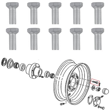 Front &amp; Rear Wheel Hub Lug Bolts 9/16-18 x 1-1/8" Fit for John Deere Tractor Replacement for JD16 Bolts (Pack of 10)