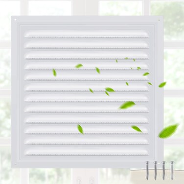 Yaocom 1 Pcs Attic Vents Gable Vents Aluminum Wall Vent Metal Shed Vent with Screen Mesh Square Vent Louver Vent Grille for Exterior Door House Attic Garage Ceiling (6 x 6 Inch)