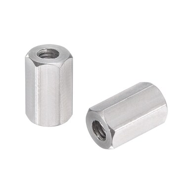 uxcell M4 x 0.7-Pitch 12mm Length 304 Stainless Steel Metric Hex Coupling Nut, 10-Pack