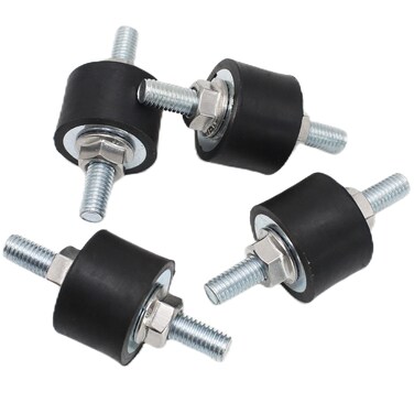 M8 Rubber Studs Shock Absorber Anti-Vibration Isolator Mounts Rubber Cylindrical Vibration Isolation Mount for Air Compressors Garage Motor Diesel Engines, 4 Pack M8 x 23 30x 20mm, 8pcs LockNuts
