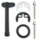 LUORNG 1 Set Tap Fixing Tool Stainless Steel Horseshoe Two Holes Locking Nut Bolt Fixing Kit with Spanner Bracket Kit Kitchen Repair Kit for Tap and Sink