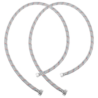 Hemobllo 2 Pcs Faucet Supply Line: 39" Length 3/8" x 1/2" FIP Faucet Hoses Connector, Stainless Steel Braided Faucet Supply Lines for Bathroom Kitchen