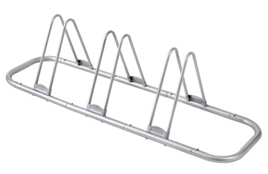 COMINGFIT 3 Bike Bicycle Floor Parking Adjustable Storage Stand, for Mountain MTB Road Bicycles Indoor Garage Storage, Silver