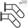 2 Pack Handrails for Outdoor Steps Stair Railing Indoor, Upgraded U-Shaped Wall Mount Stair Handrails for 1-3 Steps, 26in Safety Grab Bars for Elderly, Kids, Disabled, Pregnant Women Black